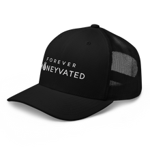 Load image into Gallery viewer, Black/White Forever Moneyvated Trucker Cap (embroridered)
