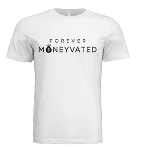 White and Black Forever Moneyvated tee