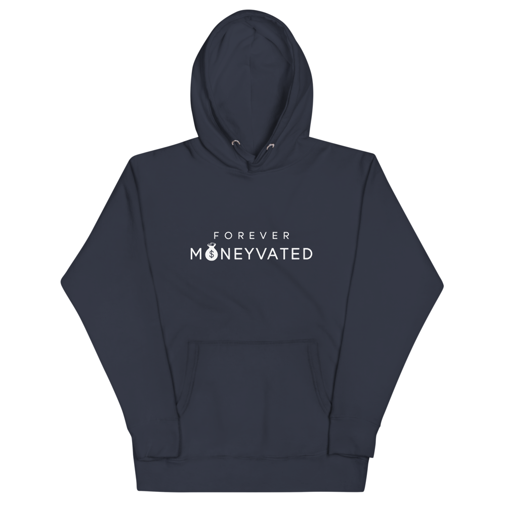 Navy Blue and White Unisex Hoodie